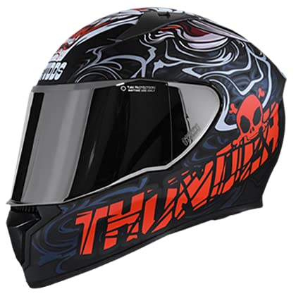 STUDDS Full FACE Helmet Thunder D9 with Mirror Visor MATT Black N2-L