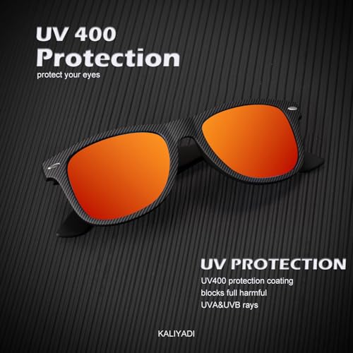 Image of KALIYADI Polarized Sunglasses for Men and Women Matte Finish Sun glasses Color Mirror Lens UV Blocking (3 Pack)