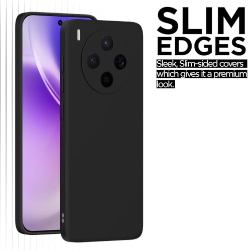 Image of Outlouders Back Cover for Vivo X300 5G | Camera Protection | Durable Soft Matte Silicone Bumper Case (Black)