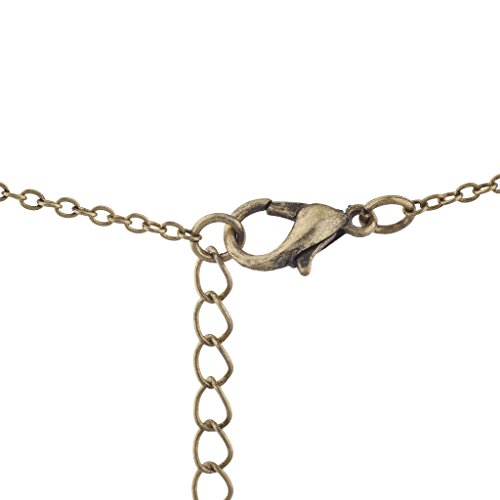 LUX ACCESSORIES Burnished Faux White Opal Moon Phase Wiccan Pendant Necklace3