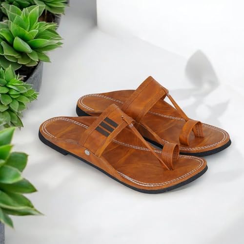 Image of DFR Ethnic Sandals For Boys Men, Comfortable Men's Rajasthani Slipper Chappals