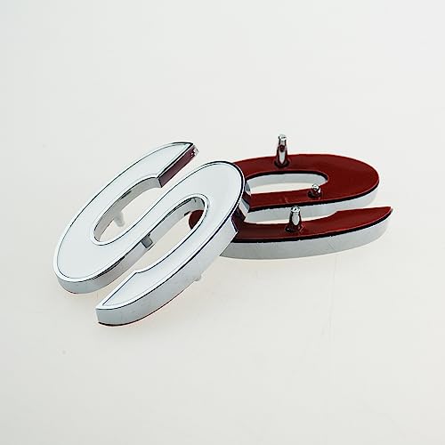 Image of 6Pcs Set SS 454 Fender Emblem 3D Tape Badge Sticker Nameplate Letter Replacement for 1970 1971 1972 El Camino Malibu (Silver Red)