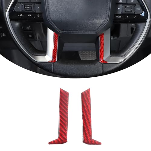 Red Soft Carbon Fiber 3D Sticker Car Steering Wheel Trim Strip,Steering Wheel Stickers Fit for Toyota Tacoma 2024 Steering Wheel Trim Cover