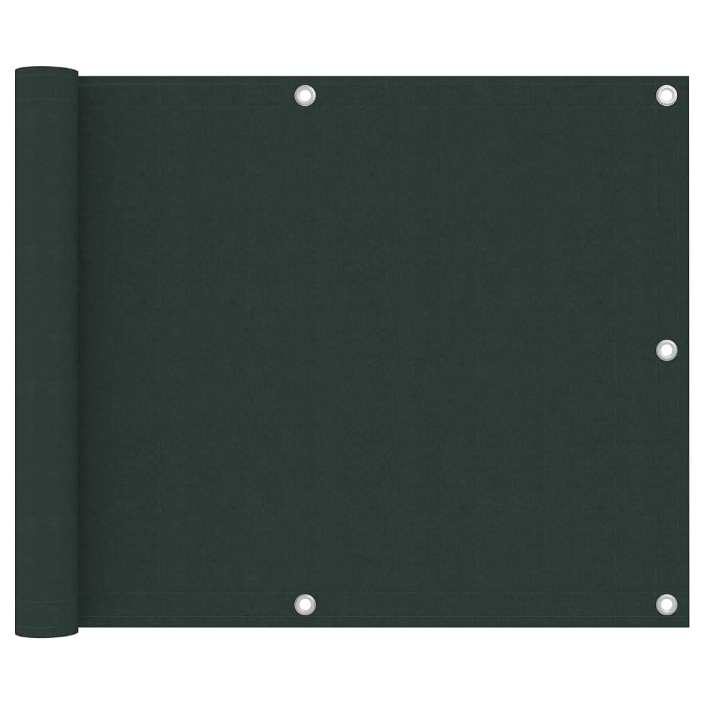 vidaXL Balcony Screen Wall Privacy Fencing Panel Balcony Private Protective Garden Fence Outdoor Screen Dark Green 75x400 cm Oxford Fabric — image 1