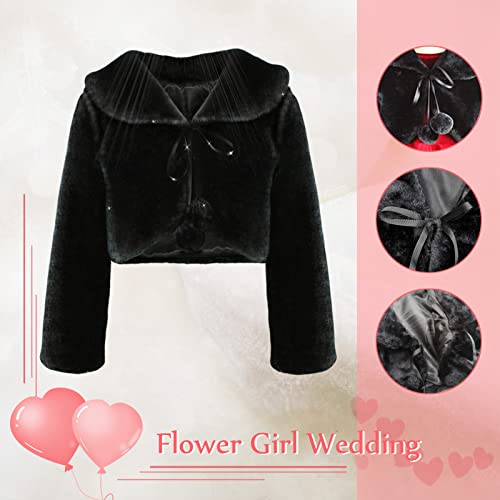 Hcabl Girls Faux Fur Dress Coat Flower Girl Bolero Jacket Princess Cape Winter 1-10 #TOP6