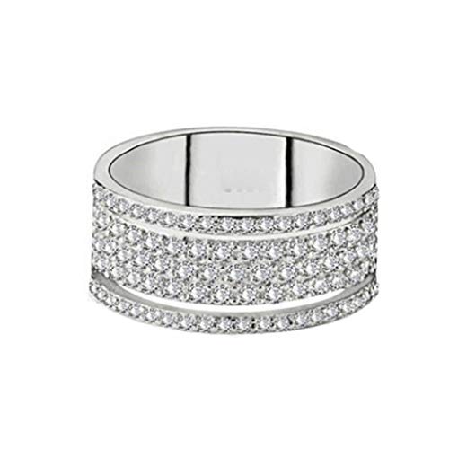 SSYUNO Women's Fashion Diamond Ring Creative Wheel Full Diamond Ring Female Bride Party Jewelry Present for Women Her Girls Graduation Gift 2021