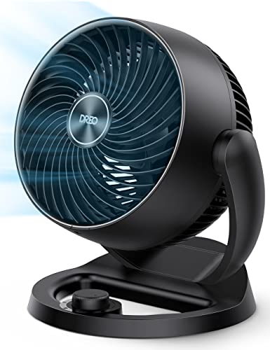 Dreo Fans for Home Bedroom, Table Air Circulator Fan for Whole Room, 12 Inch, 70ft Strong Airflow, 120° adjustable tilt, 28db Low Noise, Quiet, 3 Speeds, 2023 New Desk Fan for Office, Kitchen, Home