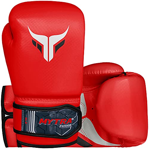 Mytra Fusion Boxing Gloves For Men, Women & Junior Training, Punching Bag, Sparring, Kickboxing, Fighting, Muay Thai, Bag Gloves (Red, 8-Oz) #TOP2
