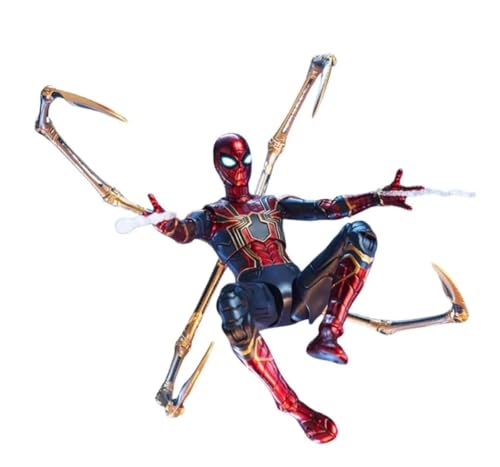 Image of Hamleys Iron Spider Action Figure 7 Inch Collectible Toy Gift, 14Y+ | 1:10 scale, full articulation, mechanical spider arms, metallic paint finish, collector display box for fans