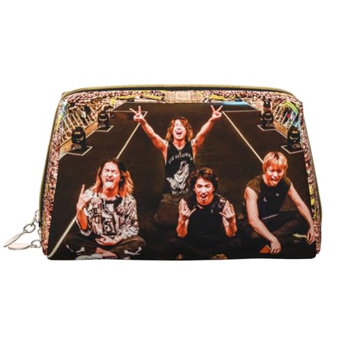 one ok rock 化粧ポーチ 化粧品バッグ 化粧品収納 ジッパー付き レザー トラベルバッグ 大容量 ポータブル 多機能 筆箱 筆入れ 収納バッグ 防水