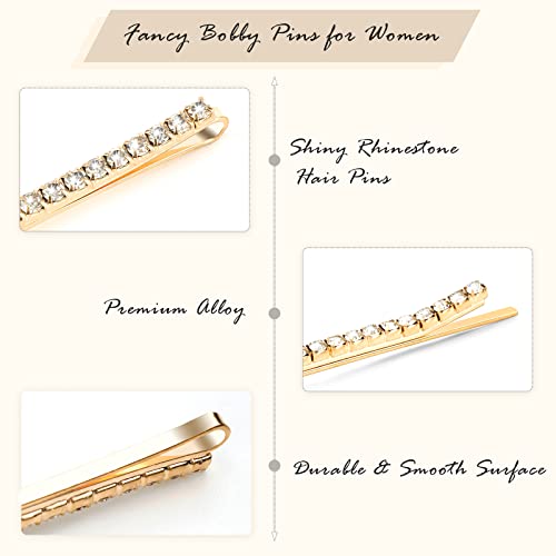 Ondder 20 Pcs Bobby Pins For Women Gold Rhinestone Hair Pins For Buns Crystal Hair Pins For Wedding Hairstyles Bridal Hair Pins For Wedding Decorative Hair Pins For Buns Wedding Hair Accessories For Women #TOP5