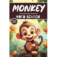 Monkey Word Search: 50 Animal Puzzles, Word Find, Vocabulary Activity Book for Kids, Adults and Seniors, 50 pages