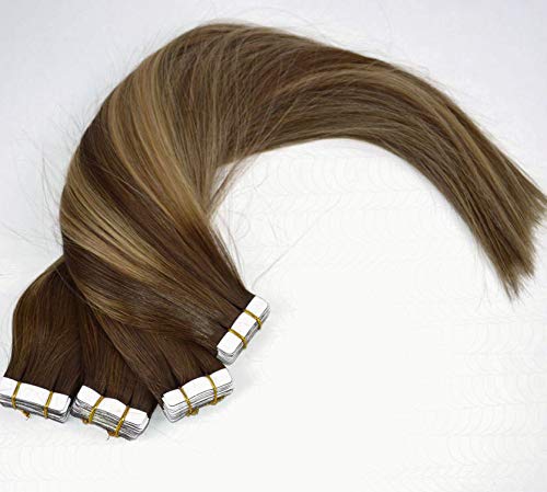 Extensions De Cheveux Humains En Bande (weft) Peau épaisse 150g Balayage 8A - Clip, Colle