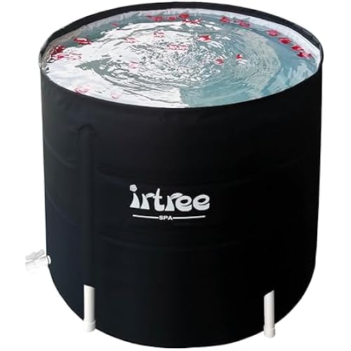 Portable Bathtub Adult Soaking Tub Folding Shower Cold Plunge Tub Cold Plunge Barrel Bath Tub Shower Tub (Dia 29.5" x H 27.5")