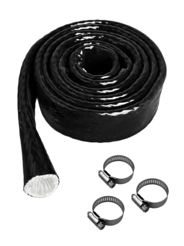 YAMAKATO 1/4" ID Heat Shielded Fire Fire Sleeve (Black, 5FT)
