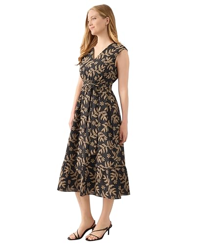 Kasper Women's Sleeveless Floral Eyelet Midi Dress2
