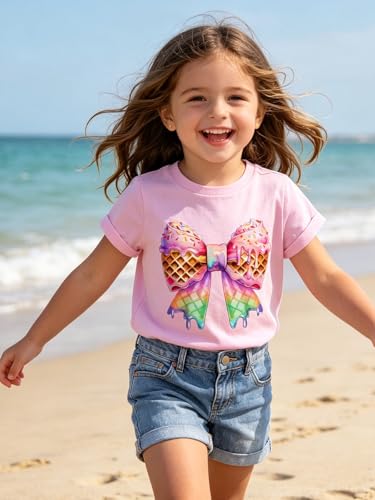 Image of Funnycokid Little Girls T Shirt for Toddler 3-7 Years Kids Tee Graphic Short Sleeve Clothes Tops
