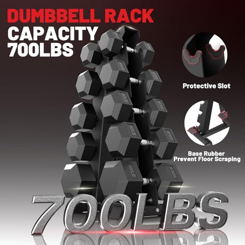 Image of A-Frame Dumbbell Stand, Dumbbell Barbell Storage & T Bar Row for Home Gym