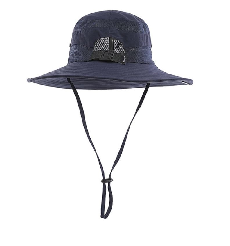 Cappello da Pescatore da Uomo con Parte Superiore in Rete Traspirante; Ideale for la Pesca, la Spiaggia e la Protezione Solare all'aperto | Blue