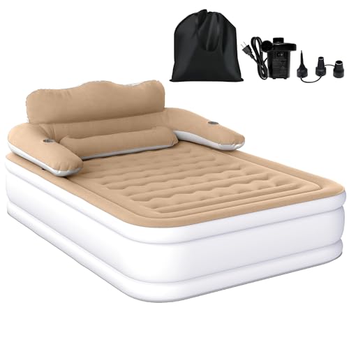 DWVO FullXL Size Air Mattress with Headboard & Cup Holders, Blow...