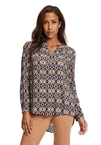 Cartoon Damen 8875/7208 Bluse, Blau und Braun, 40