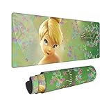 Tinker-Bell Gaming Mouse Pad Desk Pad Protector with Non-Slip Rubber Base Anime Mouse Mat Desk Pads for Computers Laptop Home Office Gaming Work 31.5x11.8in