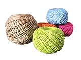 KIS Premium Colurful Natural Jute Twine 328 Feet 2mm - Blue Smell Free 3 Strand, DIY Projects, Crafts, Decoration, Hobby, PET Friendly, Gardening Yarn - String - Rope… -  KISBU LLC