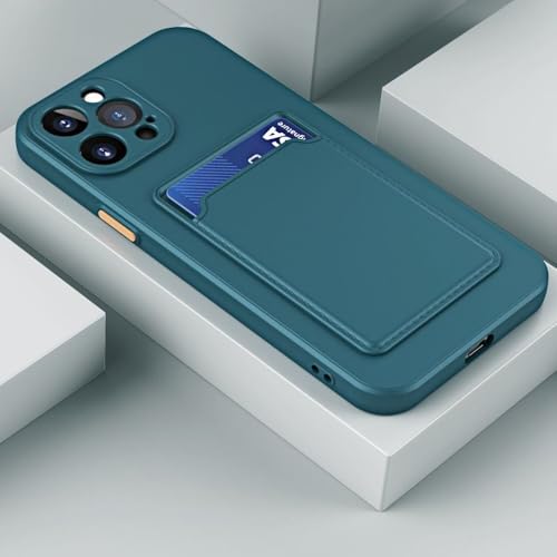 Étui portefeuille en silicone pour iPhone 16 Plus antichoc vert