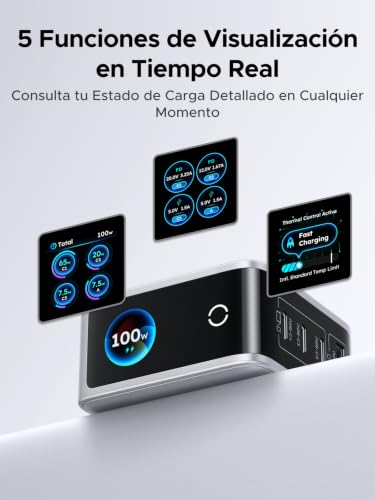 Cargador USB C 100W Nexode Pro con pantalla TFT y 4 puertos para MacBook e iPhone 3