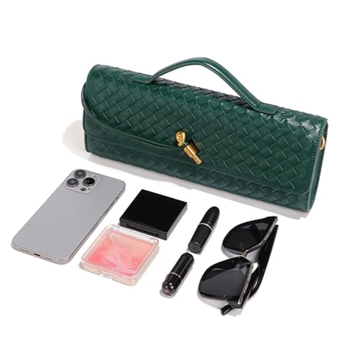 Jyg Woven Handbag For Women Fashion Evening Shoulder Bag Pu Leather Handmade Clutch Purse Dark Black Casual Crossbody Bags 2024 thumb #3