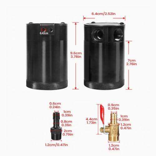 Depósito separador de aceite de 300ml con doble puerto para proteger el motor del coche 5