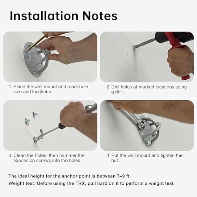 Wall Ceiling Mount Bracket for Suspension Straps, Aerial Yoga Swing & Hammock, Gymnastic Rings, Boxing Punching Bags, Body Strength Gym Equipment and Battle Ropes