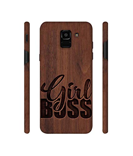 Image of Amazon Brand - Solimo Designer Girl Boss On Wood 3D Printed Hard Back Case Mobile Cover for Samsung Galaxy J6