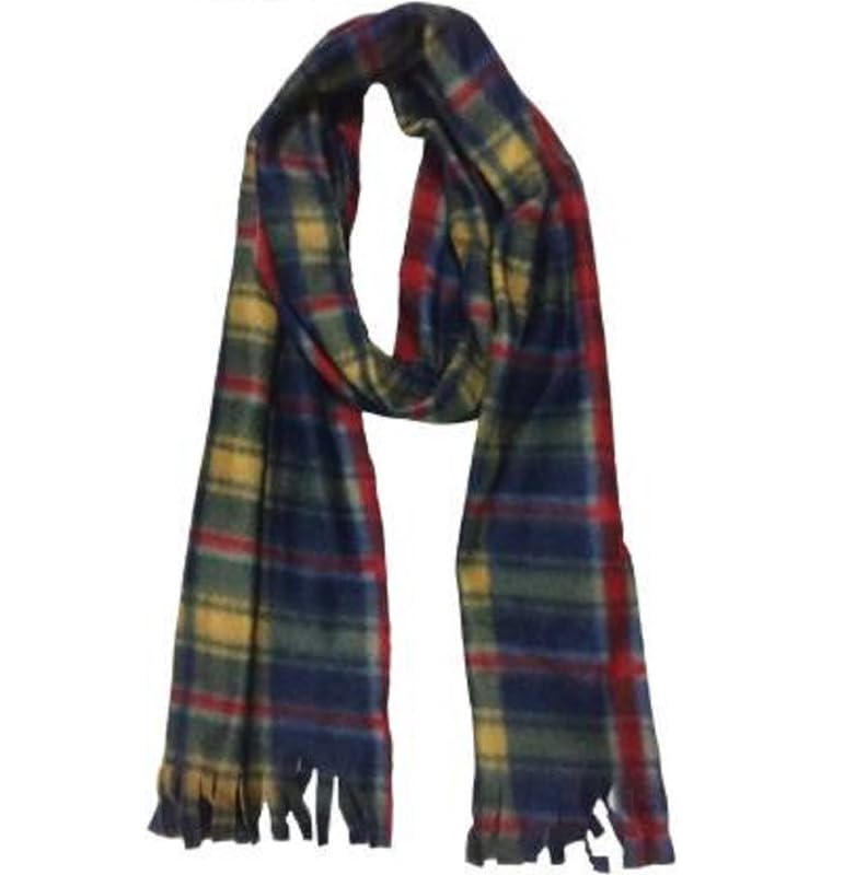 w+ Unisex Check Black Fleece Muffler Cum Scarf (Black, Free Size)-picture-20