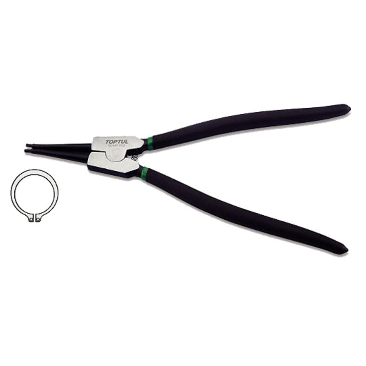 Alicates de anillo TOPTUL 12', (exterior) plano