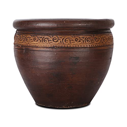 Homes r us Earthenware Plant Pot - Small Brown 21 x 21 x 19cm