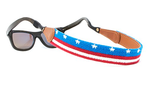Image of Leather Hand-Stitched Needlepoint Sunglass Strap Retainer