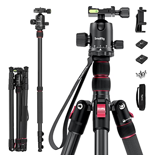 Smallrig Selection Carema Tripod, Lightweight 78" Aluminum Tripod&Monopod, Adjustable Height From 18.5" To 78", With 360°Ball Head, Quick Release Plate And Smartphone Holder, Max. Payload 33Lb #TOP12