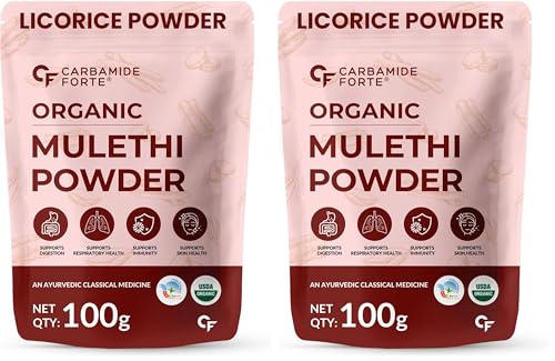 Image of Carbamide Forte Liquorice /Mulethi Powder Organic | Mulethi Stick Powders | Yashtimadhu Powder Supports Digestion, Respiratory & Immunity | Natural Herb for Skin & Wellness - 100g (Pack of 2)