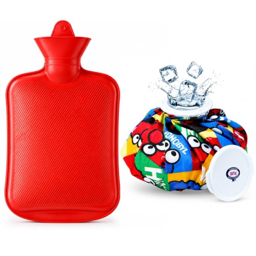 Image of 2000ML Rubber Hot Water Bag & 6 Inch Hot and Cold Ice Pack Combo | Leak Proof Material| Leak-Proof Screw Cap| Reusable Design and fabric| Hot and Cold Compatible
