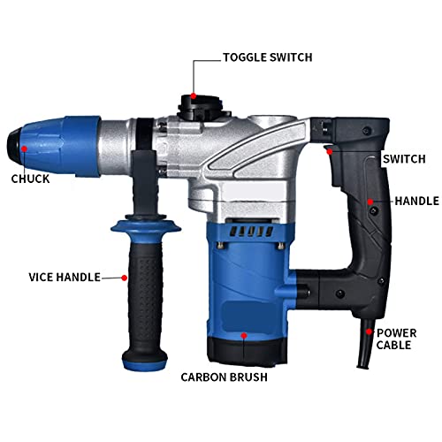 Tqing 1050W 220V Leichter Elektrischer Hammer, Elektrischer Pick, Dual-Zweck-Percussion-Bohrer, Betonhaushalt Mit Hoher… – Bild 4