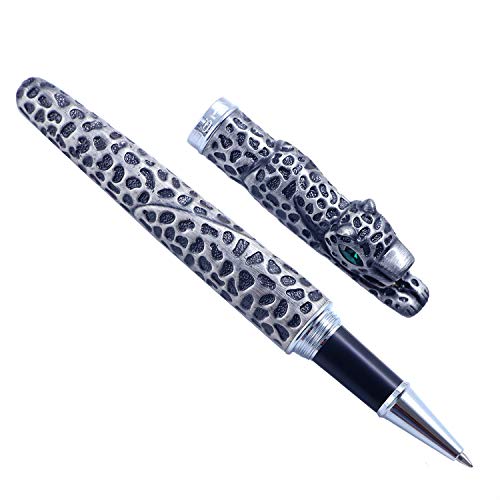 Leopard Jinhao Rollerball Pen Black Liquid Ink Big Heavy Pen Business Signature Collection Pens with Gift Pen Case