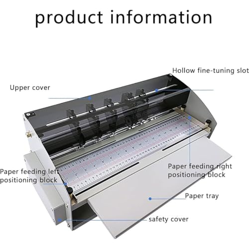 Elektryczny zaginacz, perforator i nacinarka do papieru z linijką i uchwytem na nóż do kart, zaproszeń i biletów – do projektów DIY