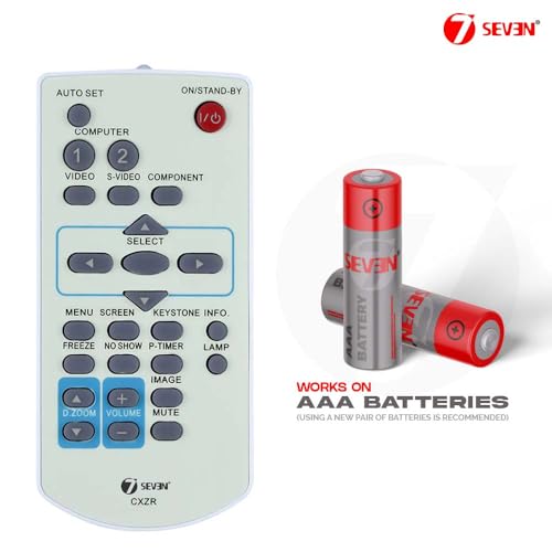 Image of 7SEVEN Compatible with Sanyo 3LCD Projector Remote Suitable for PDG-DXL2000 PLC-SW35 PLC-DXL2000 PLC-WL2503 PLC-WL2500 PLC-WL2501 PDG-DWL2500S PLC-XU116 PLC-XW56 PLC-XU84 PLC-XK2200 and Many Models