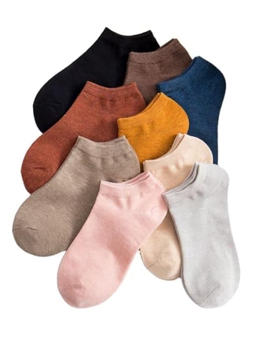 sunex Girls Ankle Length Cotton Odour Free Socks With Colourful Cute Colours For Women Low Cut Ankle Socks Combo (Cotton blend) Pack of 5 (Colors May Vary)-picture-11