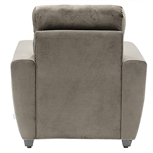 Image of Wakefit Sofa Set | 3 Year Warranty | Sofa 1 Seater, 1 Seater Sofa for Living Room, Wooden Sofa Set, Sofa Set Single Seater - Belize(Fabric-Velvet : Stone)