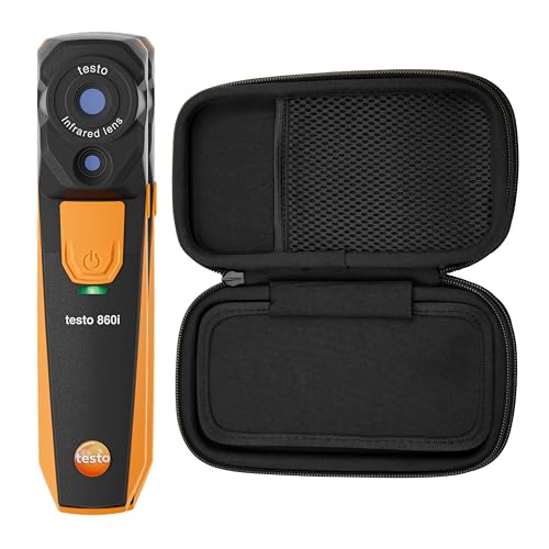testo 860i ワイヤレスサーマルイメージングカメラセット iPhone & Android用 - 携帯ポーチ&USB-Cケーブル付きサーマルイメージャー - 手持ち赤外線カメラ 解像度256 x 192 & -4~ +800 °F測定範囲