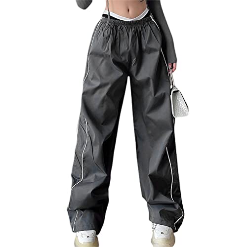 Yassiglia Cargohose Damen Baggy Cargo Hosen Frauen High Waist Weite Beine...