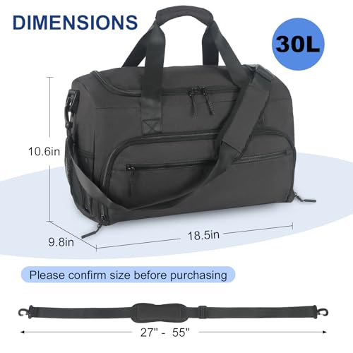 Image of Gym Bag for Men Women, Sport Duffle Bag with Wet Pocket & Shoes Compartment, Water Resistant Overnight Weekender Bag Duffel Bag
