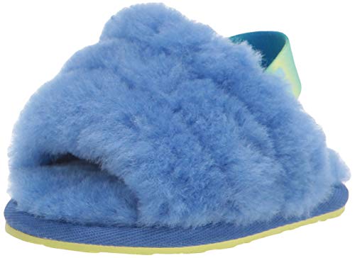 UGG baby girls Fluff Yeah Slide Slipper, Mystic Blue Gradient, 4-5 Infant US
